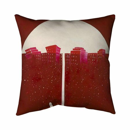 FONDO 20 x 20 in. Red City Under Umbrella-Double Sided Print Indoor Pillow FO2774192